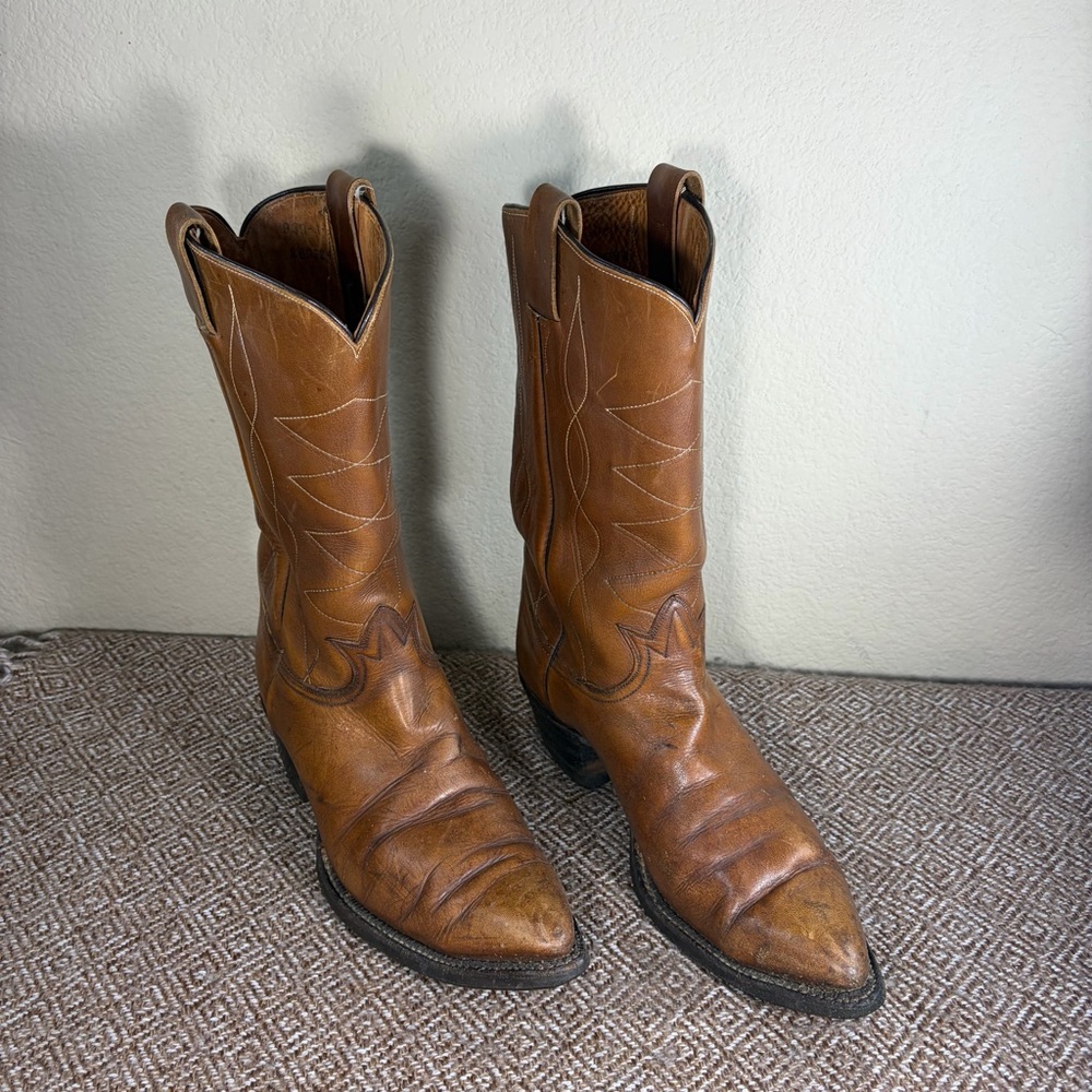 VTG USA TONY LAMA WESTERN ROCKABILLY COWBOY ENGINEER BOOTS 11B WESTERN FARM - Picture 2 of 11